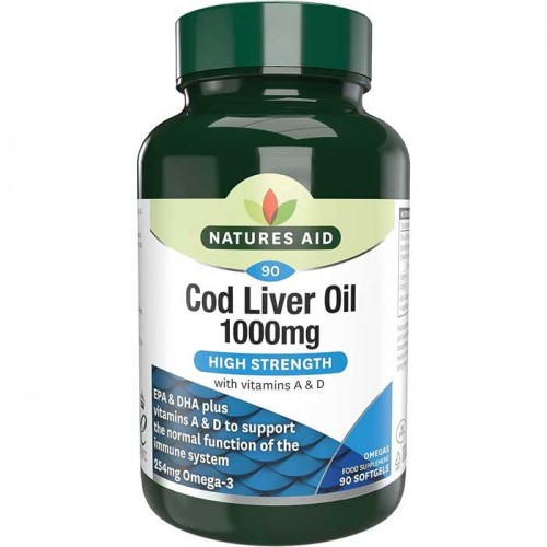 Cod Liver Oil 1000 mg 90 softgels - Natures Aid / Μουρουνέλαιο - Ωμέγα 3 Cod Liver Oil 1000 mg 90 softgels - Natures Aid / Μουρουνέλαιο - Ωμέγα 3