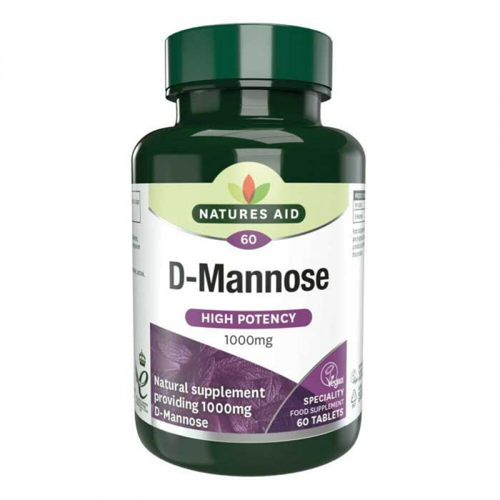 D-Mannose 1000mg 60 tabs - Natures Aid