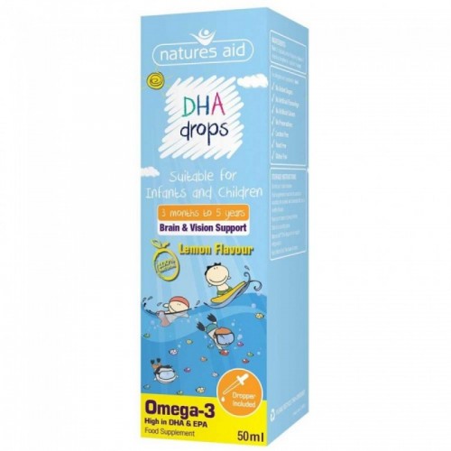 DHA (Omega-3) Mini Drops για βρέφη και παιδιά 50 ml Natures Aid / Ωμέγα 3 DHA (Omega-3) Mini Drops για βρέφη και παιδιά 50 ml Natures Aid / Ωμέγα 3