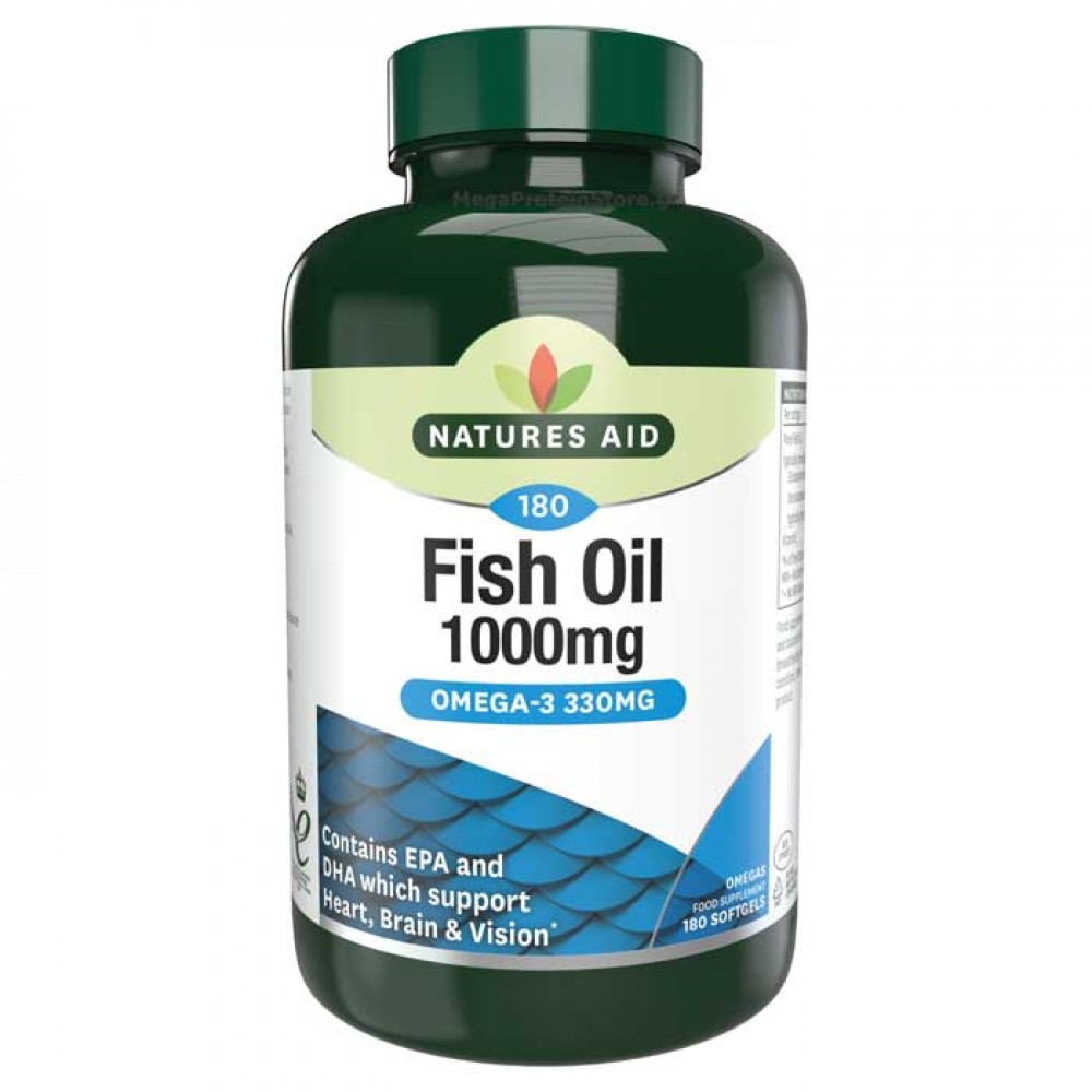 Fish Oil 1000 mg 180 softgels Natures Aid / Ωμέγα 3 λιπαρά