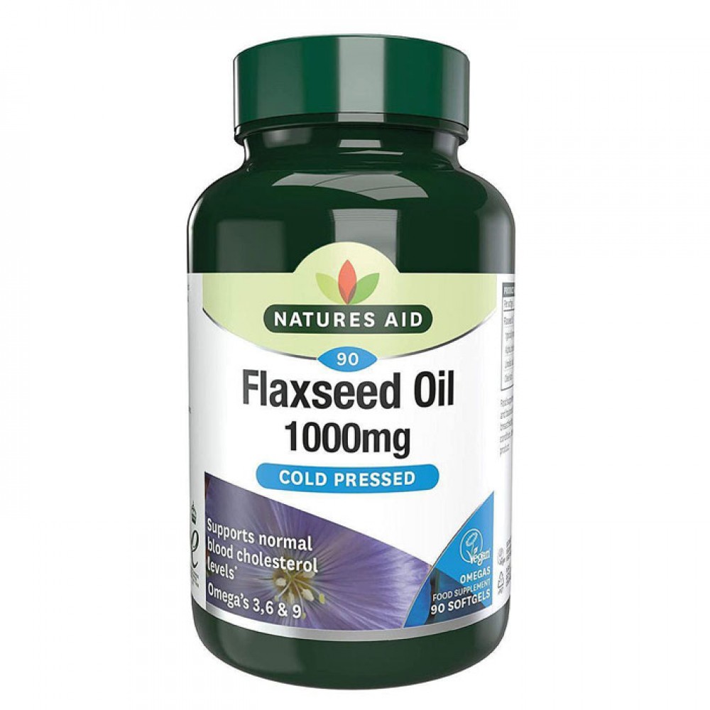 Flaxseed Oil 1000 mg 90 κάψουλες Natures Aid / Ωμέγα 3