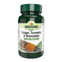 Ginger, Turmeric & Bromelain Natures Aid 60 ταμπλέτες - Αρθρώσεις