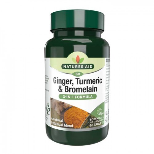 Ginger, Turmeric & Bromelain Natures Aid 60 ταμπλέτες - Αρθρώσεις Ginger, Turmeric & Bromelain Natures Aid 60 ταμπλέτες - Αρθρώσεις