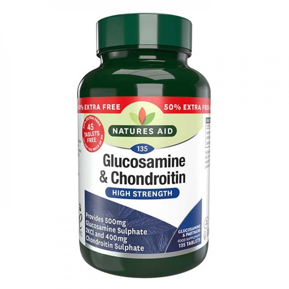Glucosamine & Chondroitin High Strength 135 tabs - Natures Aid Glucosamine & Chondroitin High Strength 135 tabs - Natures Aid