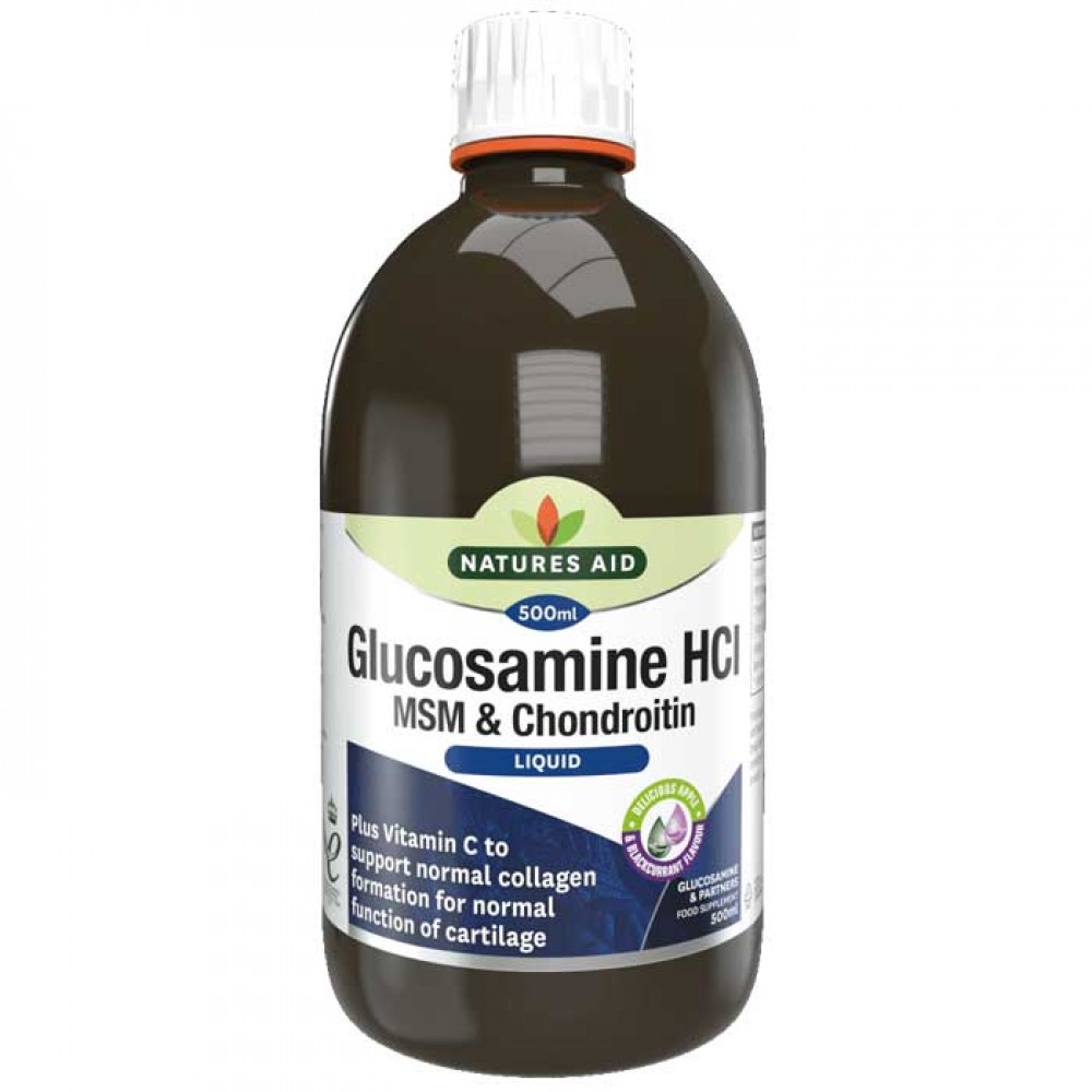 Glucosamine,MSM και Chondroitin Liquid Natures Aid 500 ml /  Αρθρώσεις