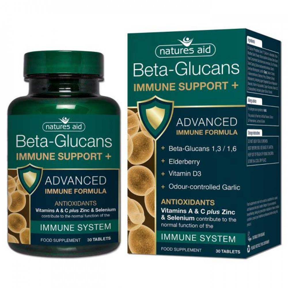 Immune Support+ with Beta Glucans 30 tablets - Natures Aid / Ανοσοποιητικό