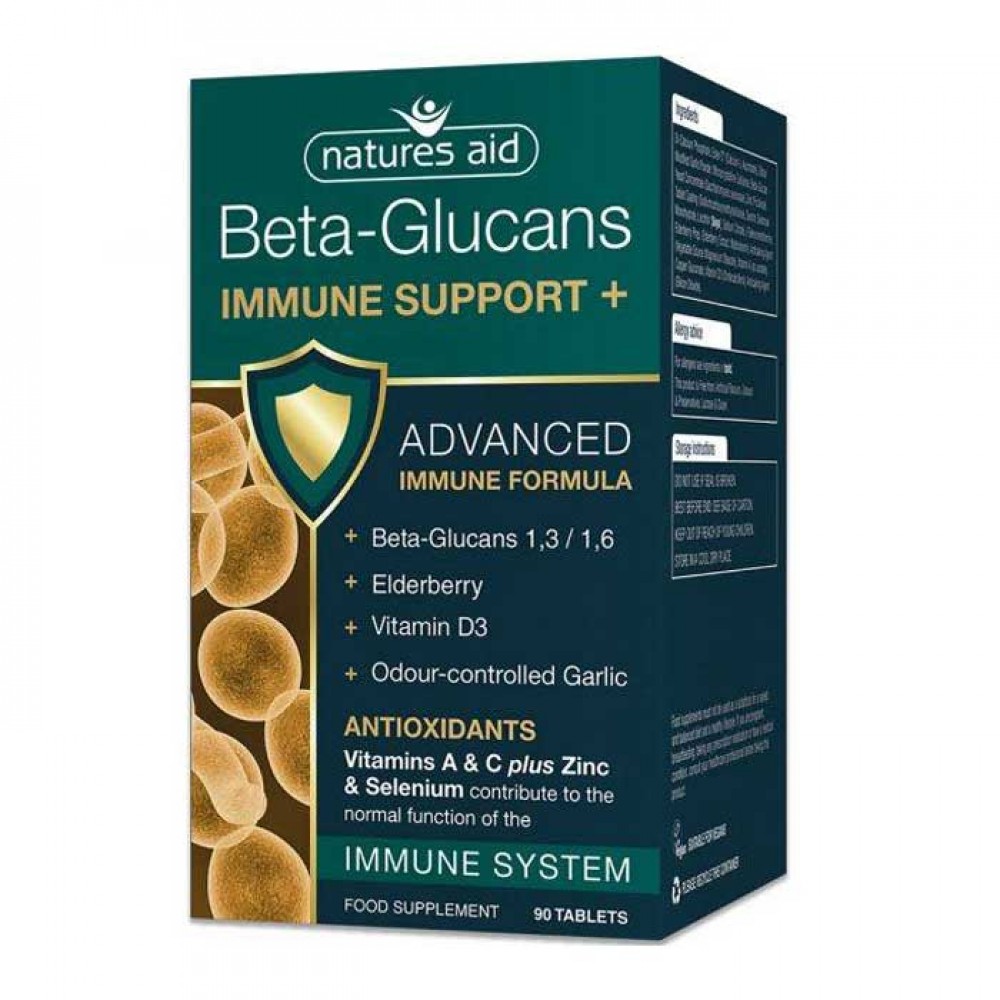 Immune Support+ with Beta Glucans 90 tablets - Natures Aid / Ανοσοποιητικό
