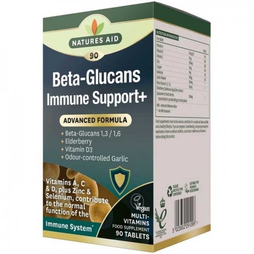 Immune Support+ with Beta Glucans 90 tablets - Natures Aid / Ανοσοποιητικό Immune Support+ with Beta Glucans 90 tablets - Natures Aid / Ανοσοποιητικό
