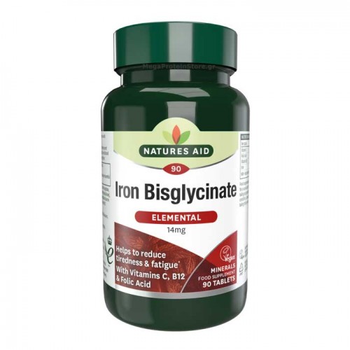 Iron Bisglycinate with Ester C and Vitamin B12 90 ταμπλέτες - Natures Aid / Σίδηρος Iron Bisglycinate with Ester C and Vitamin B12 90 ταμπλέτες - Natures Aid / Σίδηρος