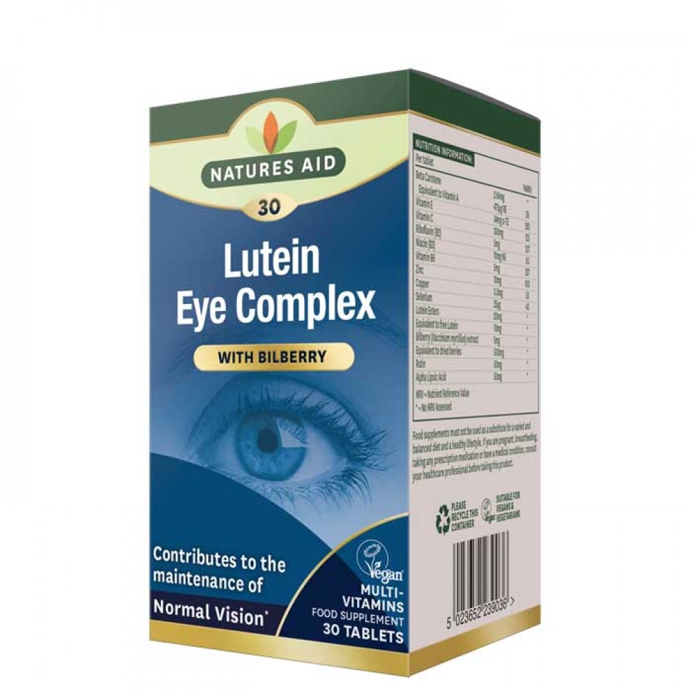 Lutein Eye Complex Normal Vision Λουτεΐνη Bilberry 30 ταμπλέτες - Natures Aid / Όραση