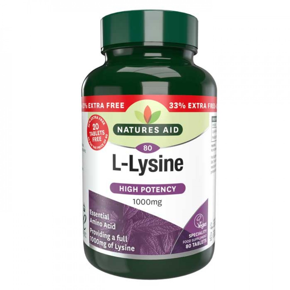 L-Lysine 1000 mg 80 tabs - Natures Aid