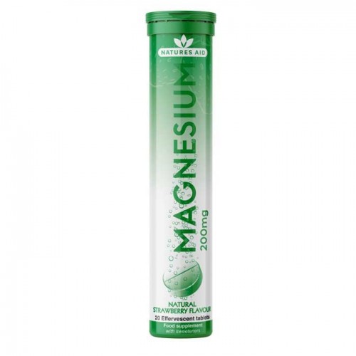Magnesium 200mg 20 αναβράζοντα tabs φράουλα - Natures Aid Magnesium 200mg 20 αναβράζοντα tabs φράουλα - Natures Aid