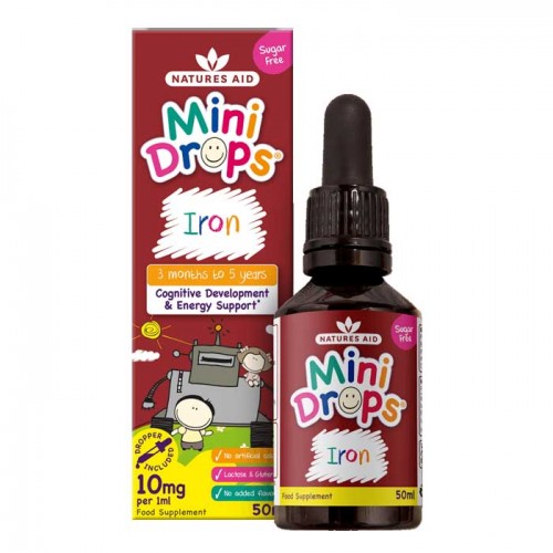 Iron Mini Drops 50ml - Natures Aid / παιδιά 3 μηνών - 5 ετών Iron Mini Drops 50ml - Natures Aid / παιδιά 3 μηνών - 5 ετών