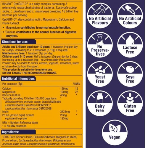 OptiGUT-C (15 Billion Bacteria) 120gr - Natures Aid