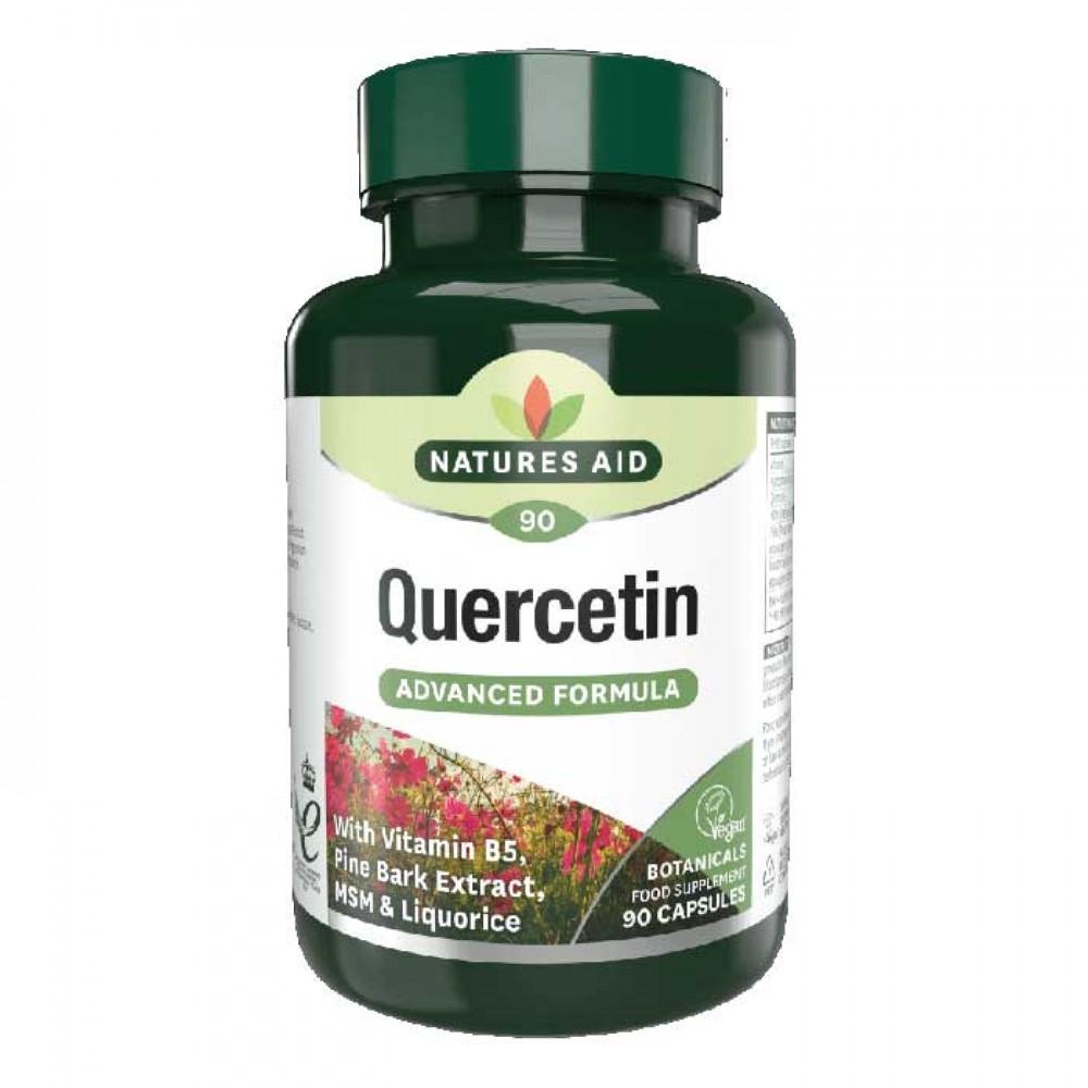 Quercetin Formula με Βιταμίνη B5 & MSM Natures Aid 90 κάψουλες / Ισχυρό Αντιοξειδωτικό