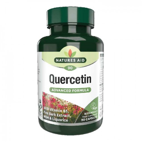 Quercetin Formula με Βιταμίνη B5 & MSM Natures Aid 90 κάψουλες / Ισχυρό Αντιοξειδωτικό Quercetin Formula με Βιταμίνη B5 & MSM Natures Aid 90 κάψουλες / Ισχυρό Αντιοξειδωτικό