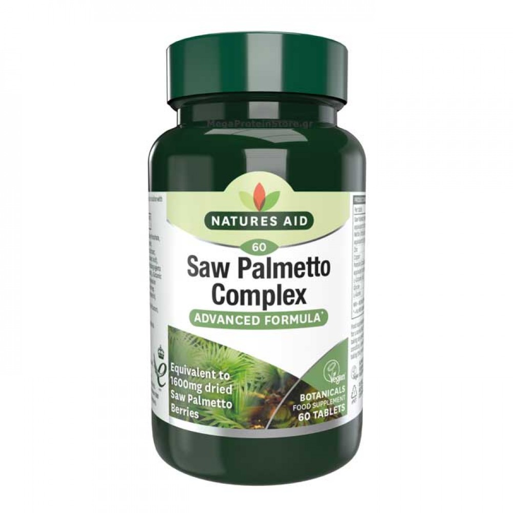 Saw Palmetto Complex with Nettle,Zinc & Amino Acids 60 ταμπλέτες - Natures Aid / Προστάτης