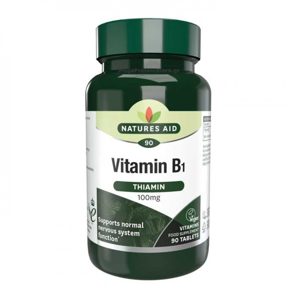 Vitamin B1 Thiamin 100 mg 90 ταμπλέτες - Natures Aid /  Βιταμίνες
