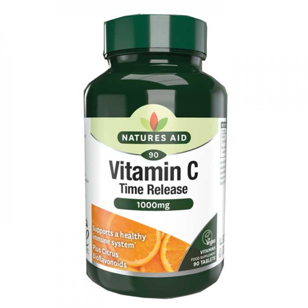 Vitamin C 1000mg Time Release 90 ταμπλέτες - Natures Aid / Βιταμίνη C Αργής Αποδέσμευσης