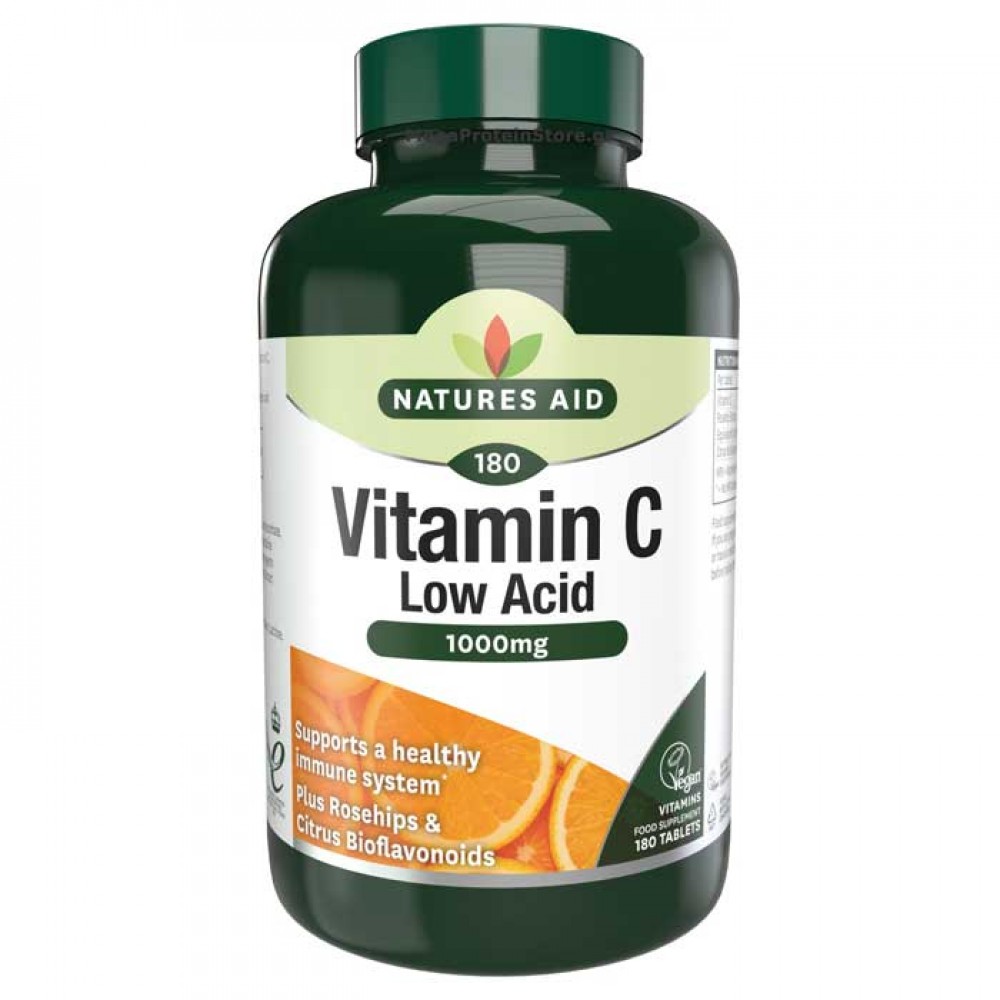 Vitamin C 1000 mg Low Acid 180 ταμπλέτες - Natures Aid
