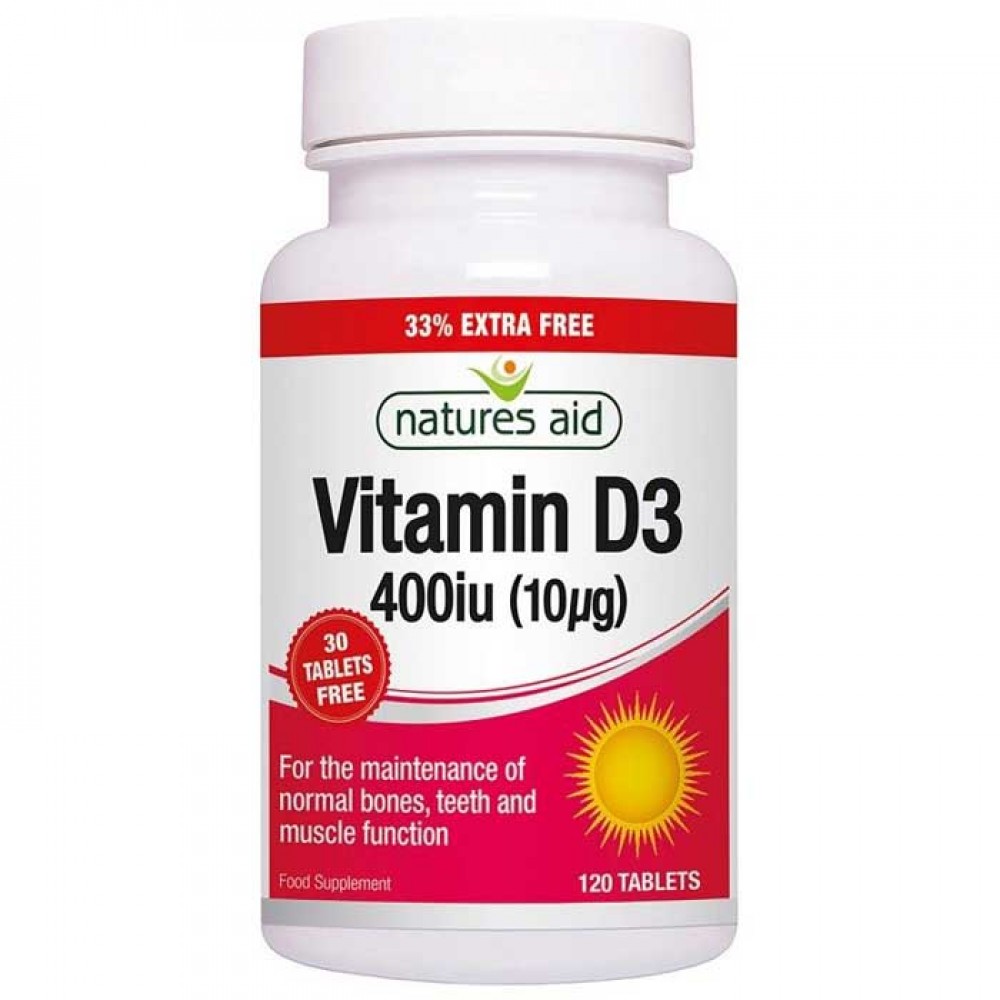 Vitamin D3 400 iu (10μg) 120 κάψουλες Natures Aid / Βιταμίνη D3