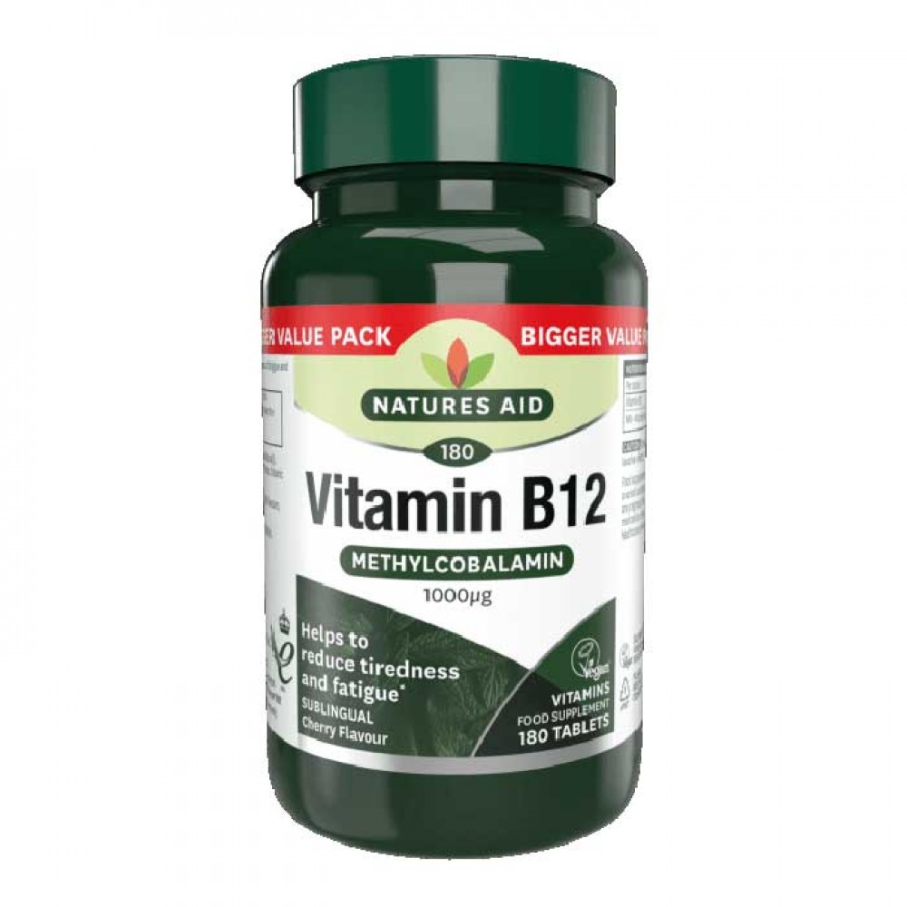Vitamin B12 Methylcobalamin 180 Tabs παστίλιες - Natures Aid