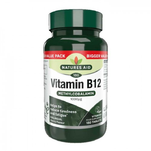 Vitamin B12 Methylcobalamin 180 Tabs παστίλιες - Natures Aid Vitamin B12 Methylcobalamin 180 Tabs παστίλιες - Natures Aid