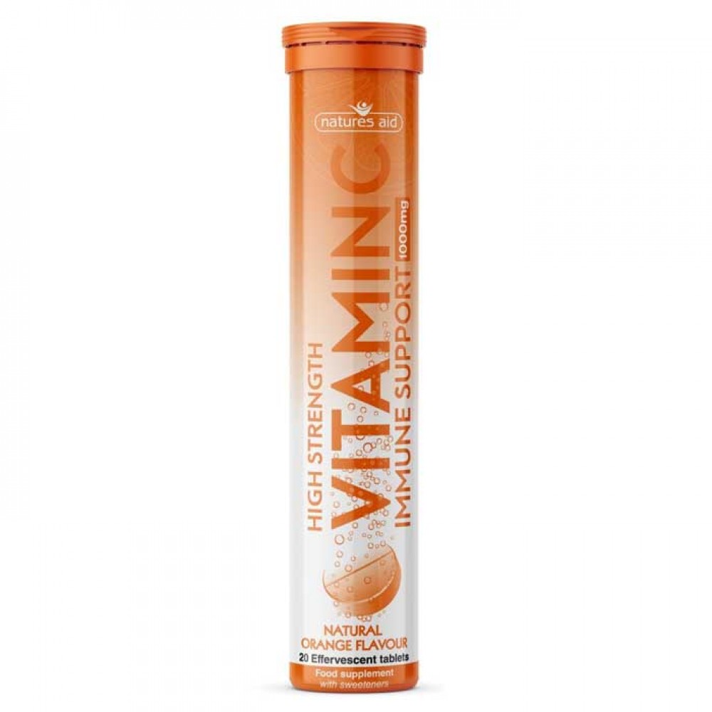 Vitamin C 1000 mg Effervescent 20 ταμπλέτες Natures Aid / Αναβράζουσες  Βιταμίνες