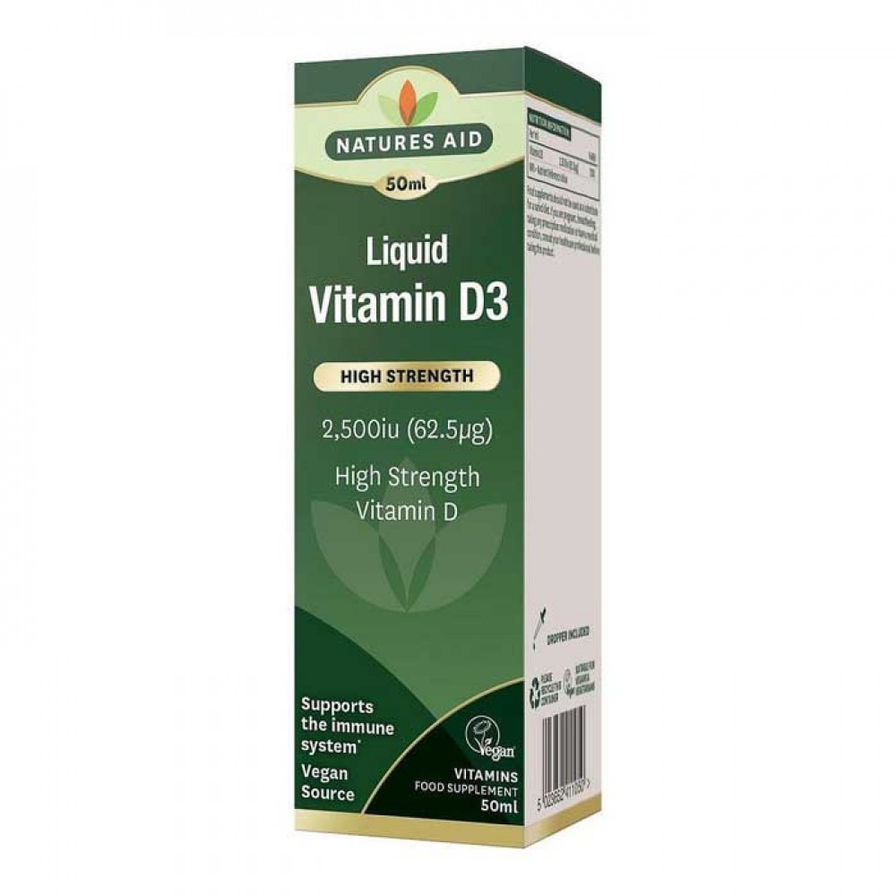 Vitamin D3 2500IU 62.5μg 50ml - Natures Aid / Βιταμίνη D 3