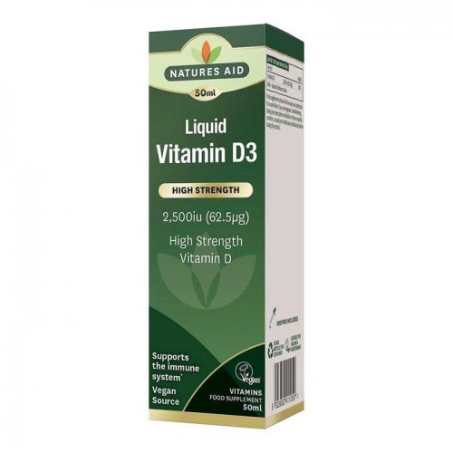Vitamin D3 Vegan 2500IU 62.5μg 50ml - Natures Aid / Βιταμίνη D 3 Vitamin D3 Vegan 2500IU 62.5μg 50ml - Natures Aid / Βιταμίνη D 3