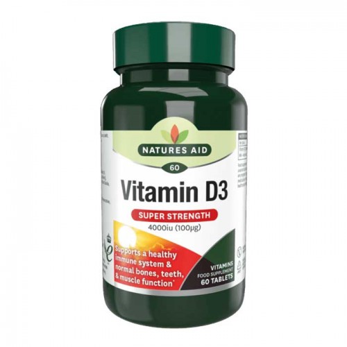 Vitamin D3 4000iu (100μg) 60 tabs - Natures Aid Vitamin D3 4000iu (100μg) 60 tabs - Natures Aid
