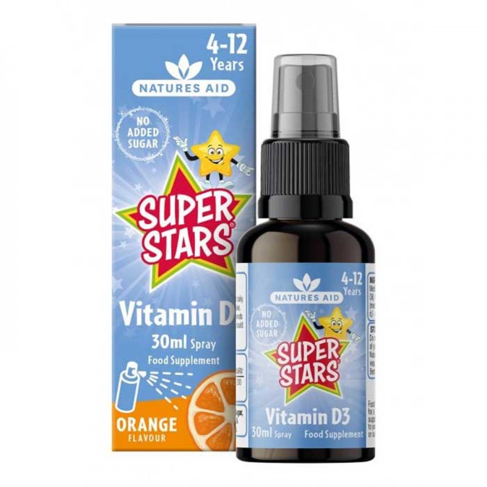 Vitamin D3 Spray 30ml Orange - Super Stars (4 - 12 ετών) Natures Aid