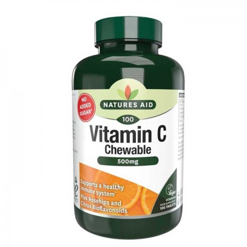 Vitamin C 500mg 100 Μασώμενες ταμπλέτες Natures Aid / Βιταμίνες Vitamin C 500mg 100 Μασώμενες ταμπλέτες Natures Aid / Βιταμίνες