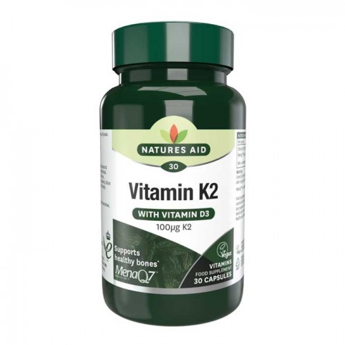 Vitamin K2 (MenaQ7 - MK7) 30 κάψουλες - Natures Aid / Βιταμίνες Vitamin K2 (MenaQ7 - MK7) 30 κάψουλες - Natures Aid / Βιταμίνες