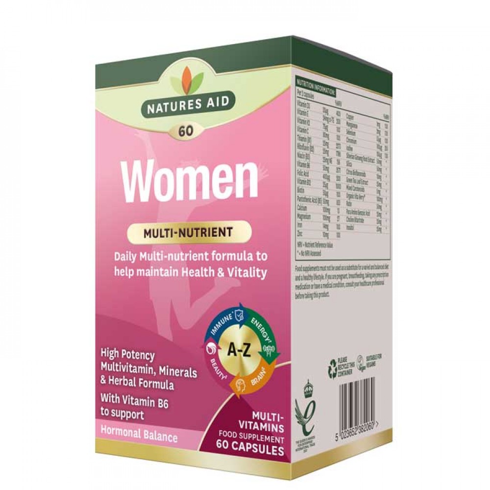 Women Multi-Vitamins Health & Vitality 60 caps - Natures Aid / Γυναικεία Πολυβιταμίνη