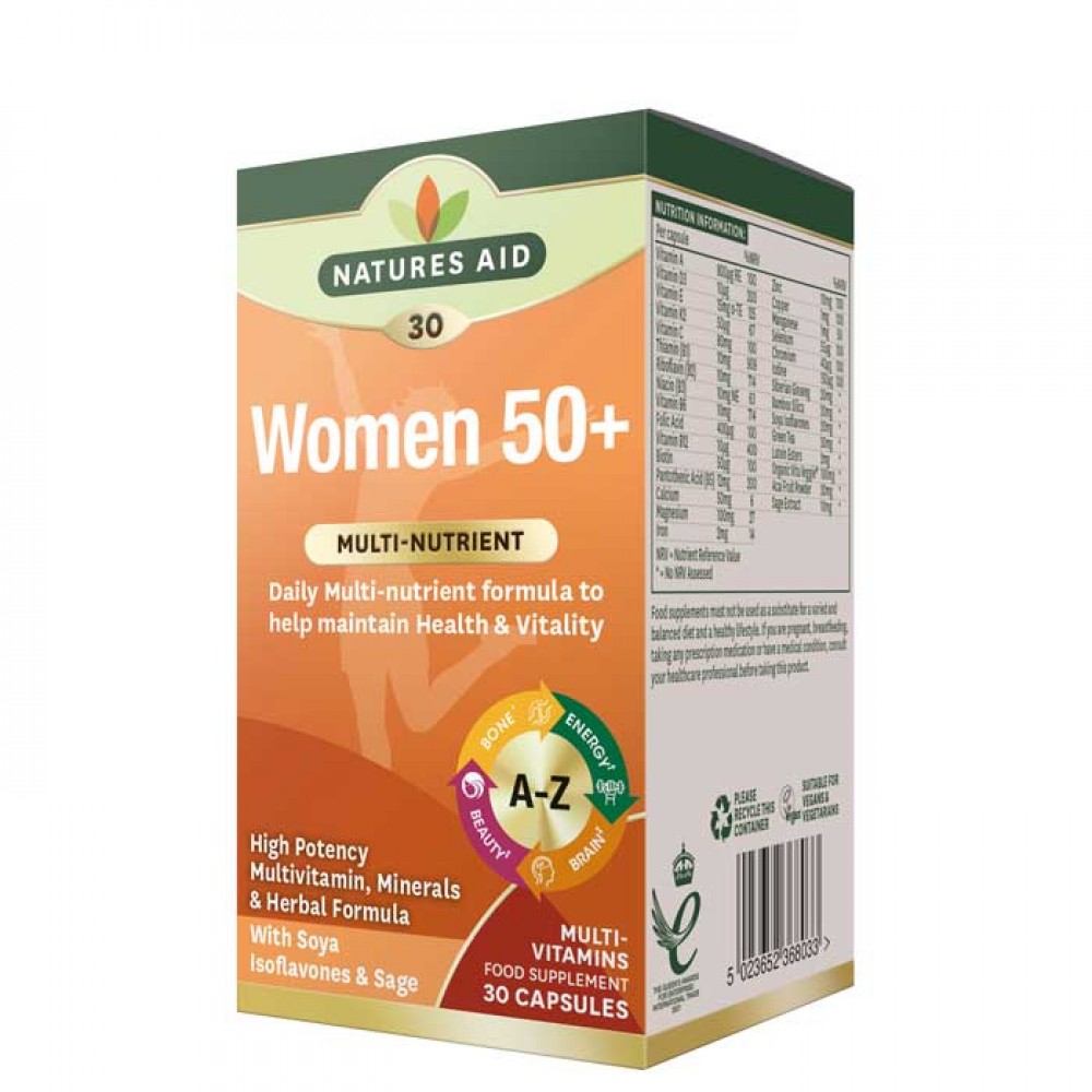 Women 50+ Multi-Vitamins & Minerals 30 κάψουλες - Natures Aid / Γυναικεία Προϊόντα