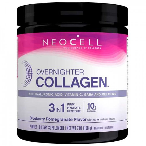 Overnighter Collagen 198g Blueberry Pomegranate - NeoCell Overnighter Collagen 198g Blueberry Pomegranate - NeoCell