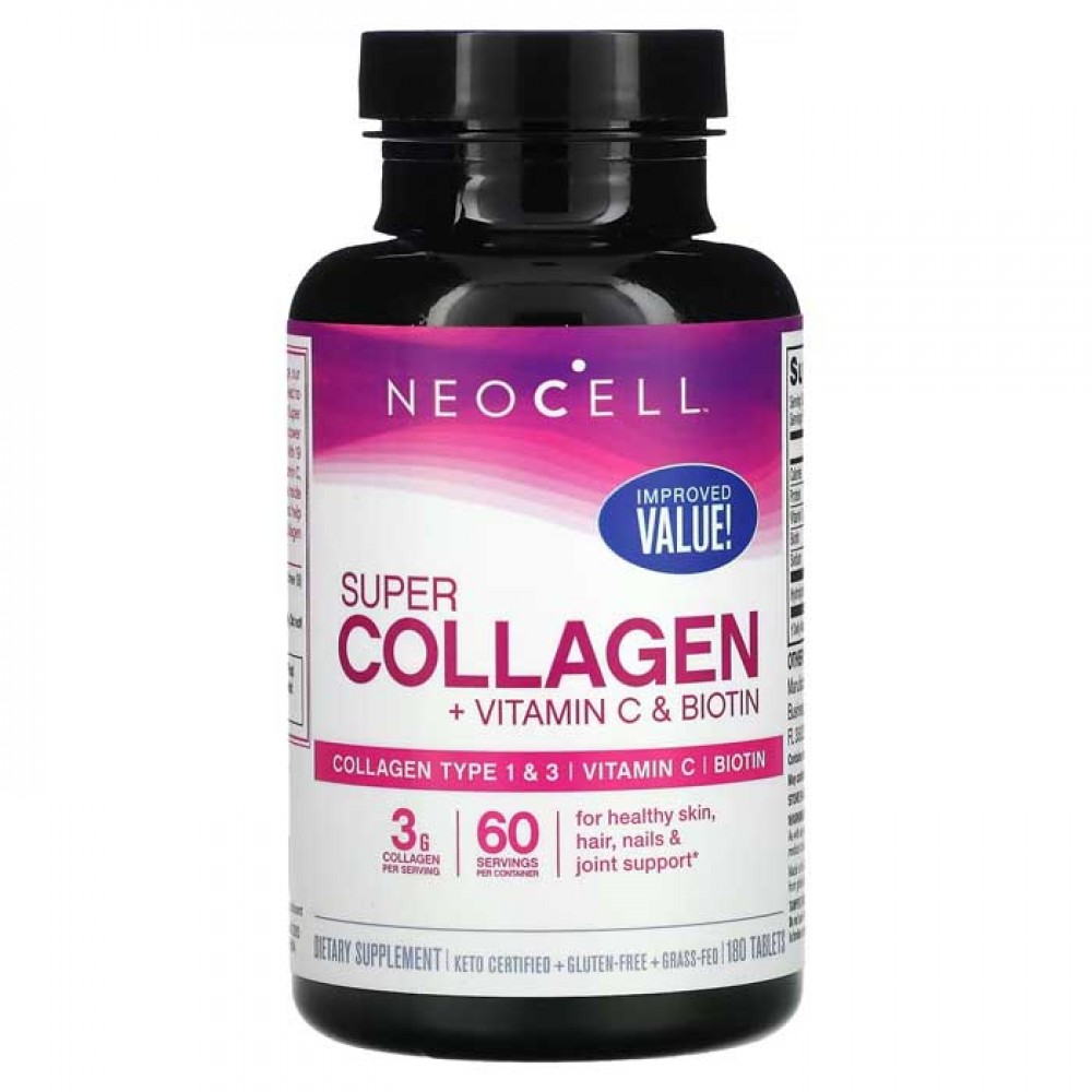 Super Collagen + Vitamin C & Biotin 180 tabs - NeoCell