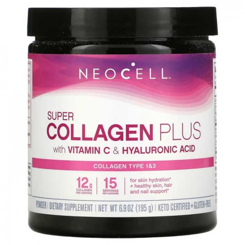 Super Collagen Plus with Vitamin C & Hyaluronic Acid 195g - Neocell Super Collagen Plus with Vitamin C & Hyaluronic Acid 195g - Neocell