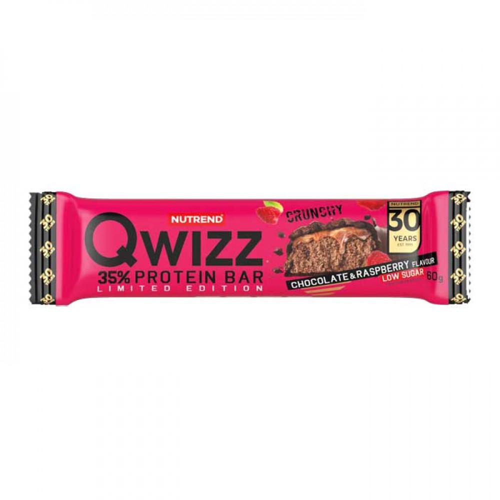 Qwizz 35% Protein Bar 60g - Nutrend / choco raspberry Qwizz 35% Protein Bar 60g - Nutrend / choco raspberry