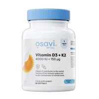 Vitamin D3 + K2 (4000 IU + 150mcg)  60 softgels - Osavi
