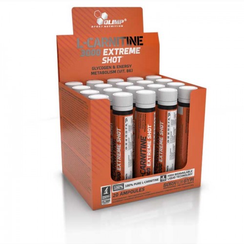 L-Carnitine 3000 Extreme Shot Olimp 20x25ml αμπούλες / Λιποδιαλύτης L-Carnitine 3000 Extreme Shot Olimp 20x25ml αμπούλες / Λιποδιαλύτης