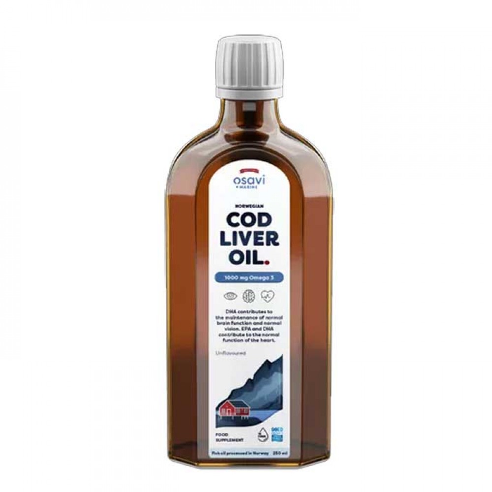 Cod Liver Oil Norwegian 250ml - Osavi / 1000 mg omega-3