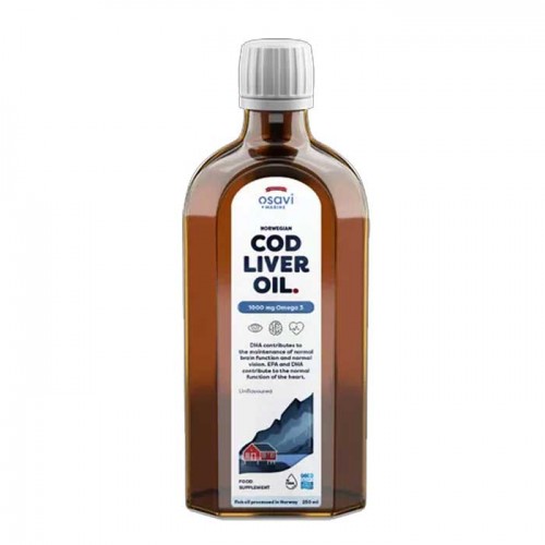 Cod Liver Oil Norwegian 250ml - Osavi / 1000 mg omega-3 Cod Liver Oil Norwegian 250ml - Osavi / 1000 mg omega-3