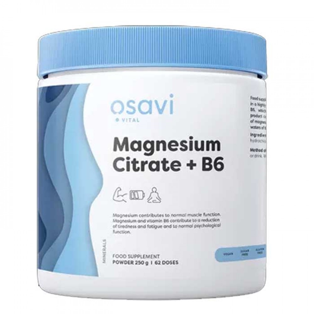 Magnesium Citrate + B6 Powder 250g - Osavi
