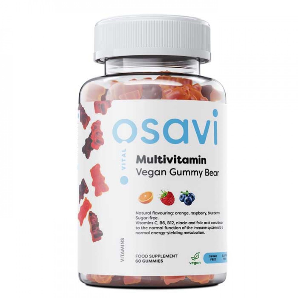 Multivitamin Vegan 60 Gummy Bear Orange Raspberry - Osavi