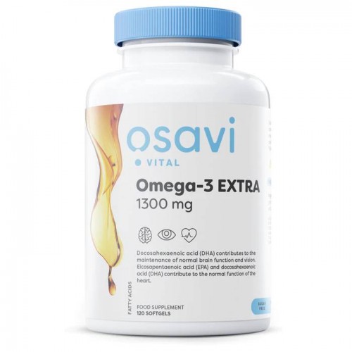 Omega-3 Extra 1300mg 120 Softgels Lemon - Osavi  Omega-3 Extra 1300mg 120 Softgels Lemon - Osavi