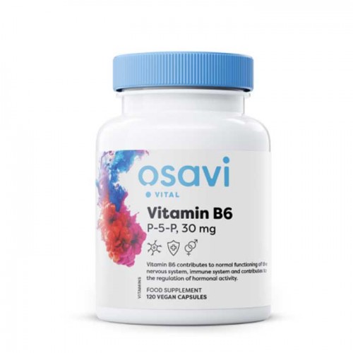 Vitamin B6 P-5-P 30 mg 60 vcaps - Osavi  Vitamin B6 P-5-P 30 mg 60 vcaps - Osavi