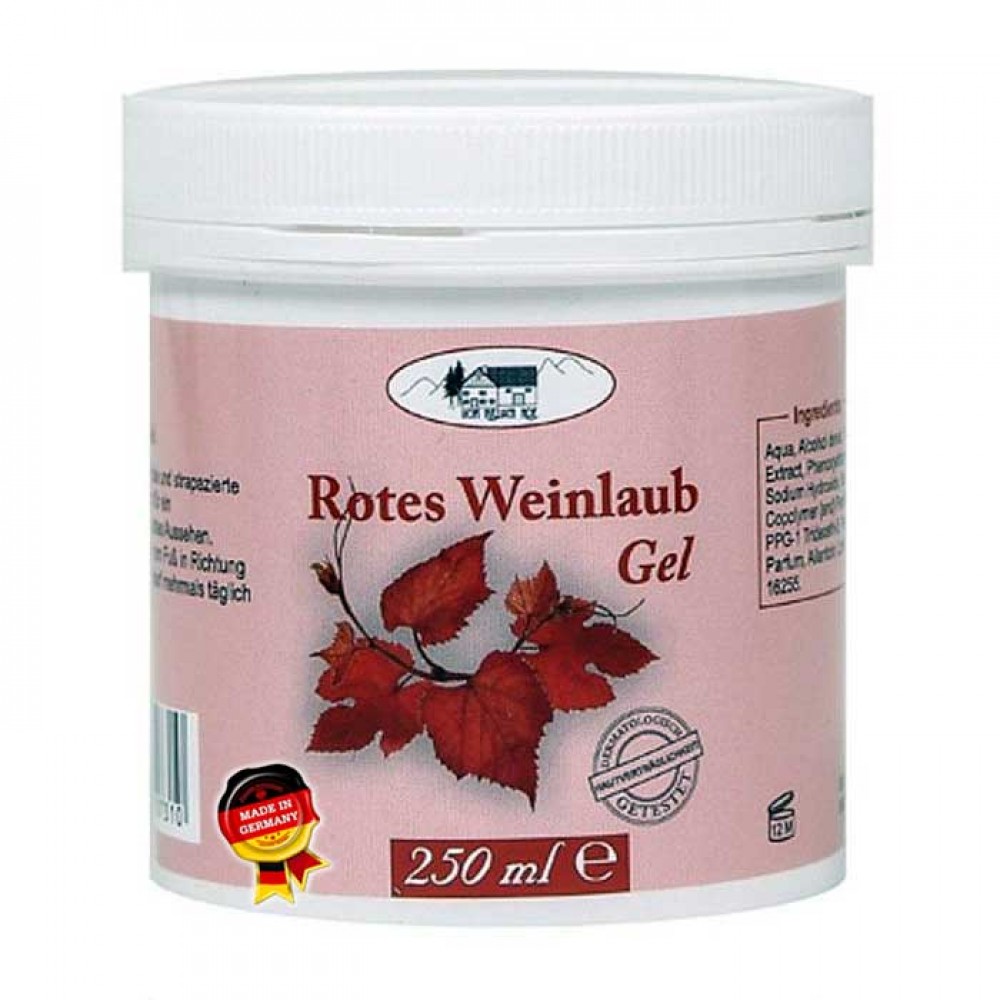 Rotes Weinlaub Gel 250ml - Pullach Hof / κρέμα για κουρασμένα πόδια και φλέβες