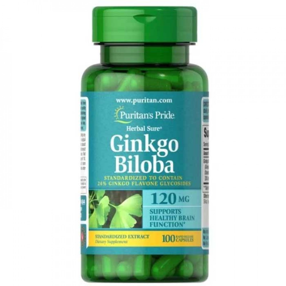 Ginkgo Biloba Extract 120 mg 100 caps - Puritan's Pride